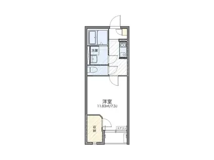 レオネクスト萩ヶ丘(1K/2階)の間取り写真