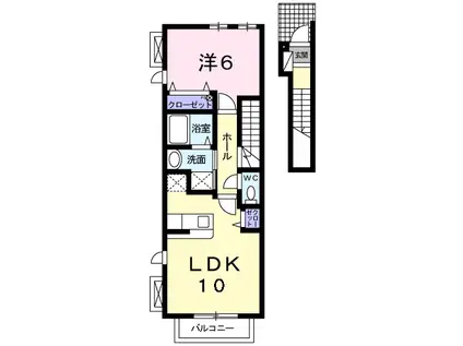 ブライト ヒル(1LDK/2階)の間取り写真