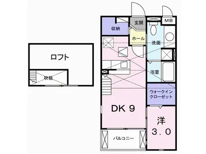 CLAIR N(1DK/2階)の間取り写真