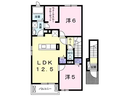 パストラルB(2LDK/2階)の間取り写真