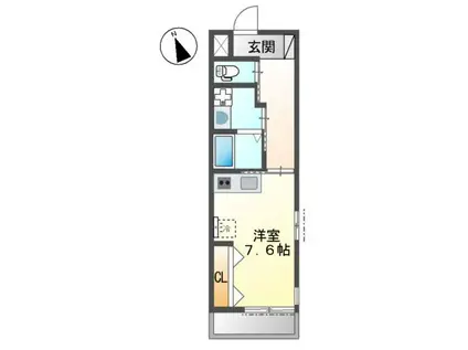 ホームメイト八雲(ワンルーム/1階)の間取り写真