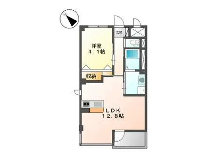 UNIVALY 芙蓉王(1LDK/2階)の間取り写真