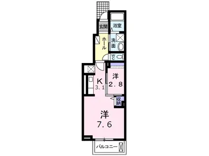 シンプルライフ(1K/1階)の間取り写真