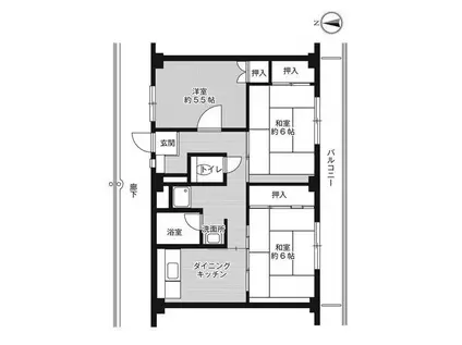 ビレッジハウス沼小柳 3号棟(3DK/3階)の間取り写真