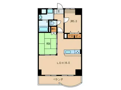 アヴァンセ陣原駅前(2LDK/4階)の間取り写真