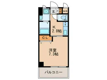 ERIOS COURT 香春口(1K/3階)の間取り写真
