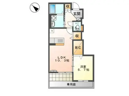 FREEDOM フリーダム(1LDK/1階)の間取り写真