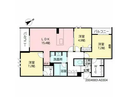 シャーメゾンステージ青葉(3LDK/3階)の間取り写真