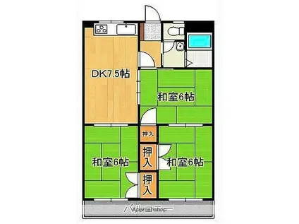 PLイースト曽根(3DK/3階)の間取り写真