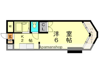 K-2西小倉ビル(ワンルーム/5階)の間取り写真