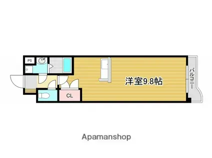 アピアランス到津(ワンルーム/3階)の間取り写真