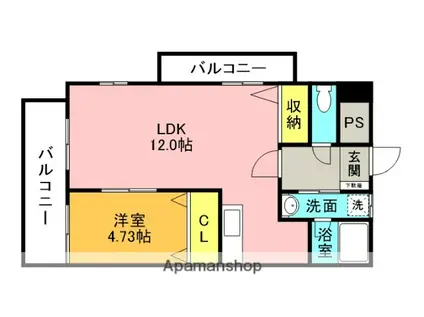 サンクス光(1LDK/3階)の間取り写真