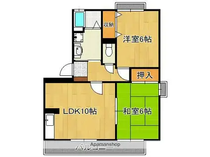 Mグリーンズ(2LDK/2階)の間取り写真