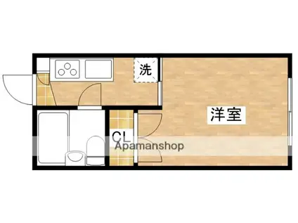 NO.2ホワイトフォーラム足原(1K/1階)の間取り写真