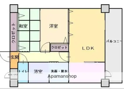 AMAZING HEART(2LDK/4階)の間取り写真