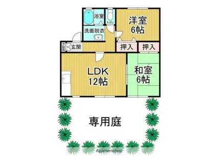 セジュール筒井(2LDK/1階)の間取り写真