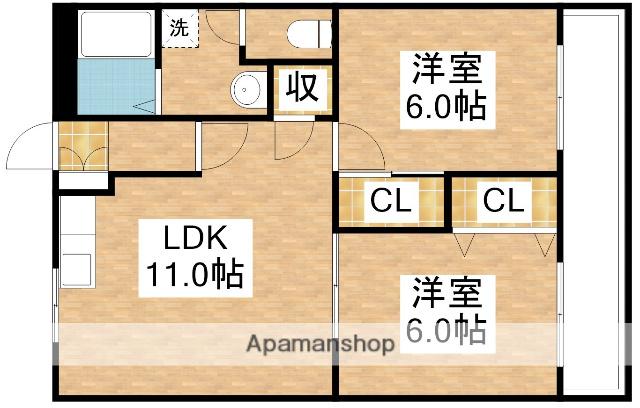 レジデンス相坂(2LDK/3階)の間取り写真