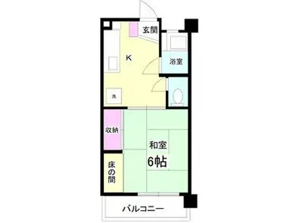 プレアール熊本(1K/2階)の間取り写真