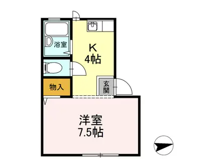 プレジールミスミ(1K/1階)の間取り写真