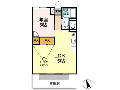ハイツはるみつ(1LDK/1階)の間取り写真