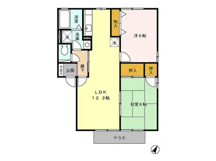 グレイス上吉田 A棟(2LDK/1階)の間取り写真