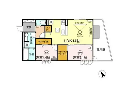 MAISON DE HIPPO(2LDK/1階)の間取り写真
