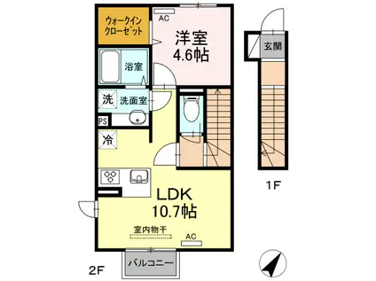 CEREZO.ONE(1LDK/2階)の間取り写真