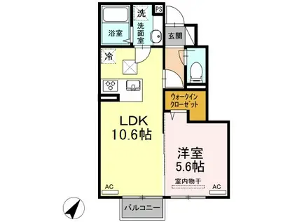 CEREZO.ONE(1LDK/1階)の間取り写真