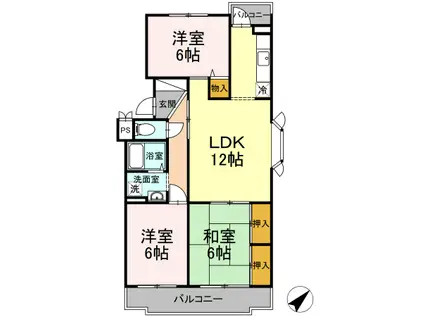プレジデントタカヤ3(3LDK/4階)の間取り写真