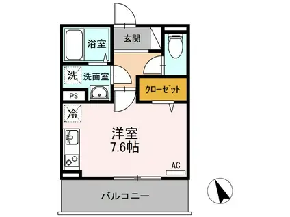 M・K・K北方(ワンルーム/3階)の間取り写真