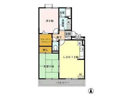 ポサーダ平田(2LDK/3階)の間取り写真