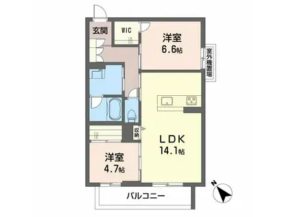 シャーメゾン西鳴水(2LDK/3階)の間取り写真