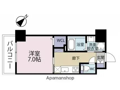 FLATS別院(1K/2階)の間取り写真