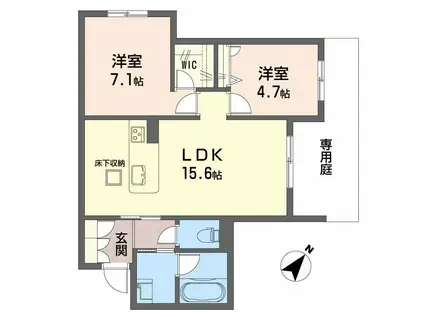 シャーメゾンシエロ(2LDK/2階)の間取り写真