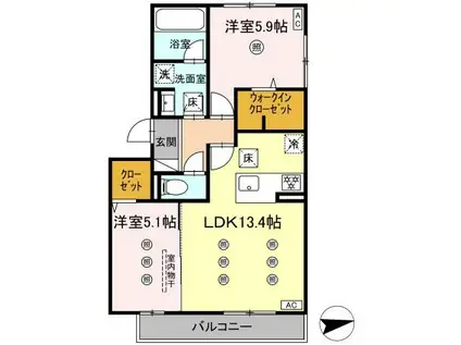 D-ROOM前田(2LDK/2階)の間取り写真