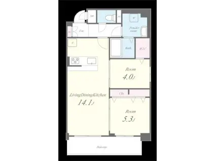 MYS CASETTA KOKURA(2LDK/12階)の間取り写真