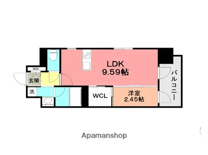 プレジデンス ざ 三萩野(1LDK/10階)の間取り写真