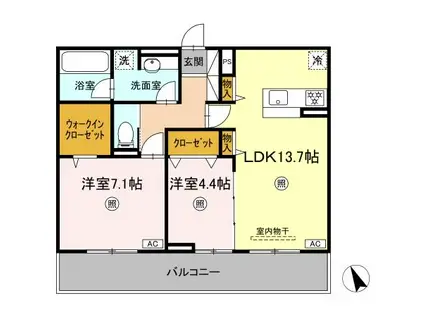 プレステージIV(2LDK/2階)の間取り写真