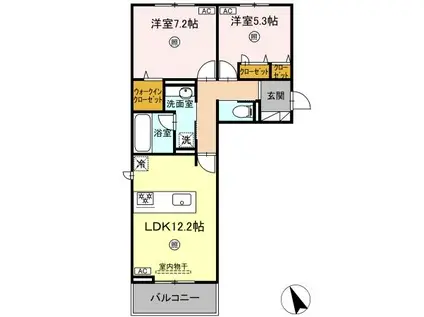 プレステージIV(2LDK/3階)の間取り写真