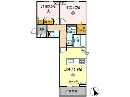 プレステージIV(2LDK/3階)の間取り写真