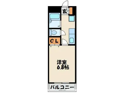 ウイング石坂(1K/3階)の間取り写真