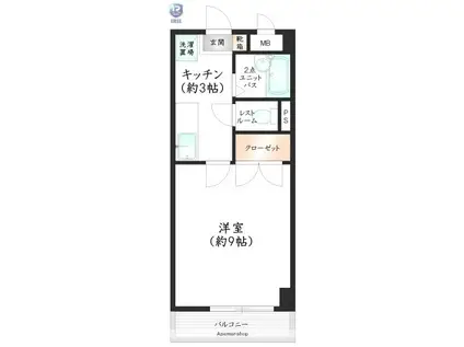 シティコートⅢ西鉄下大利駅前(1K/2階)の間取り写真