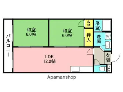 サンシャイン10(2LDK/3階)の間取り写真