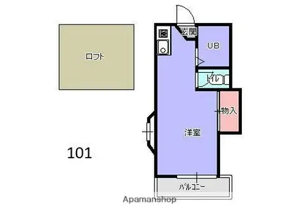 シティベールみかさ(ワンルーム/1階)の間取り写真