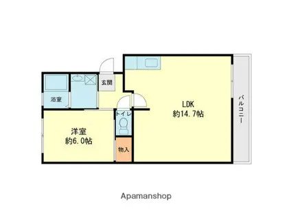中島第2ビル(1LDK/3階)の間取り写真