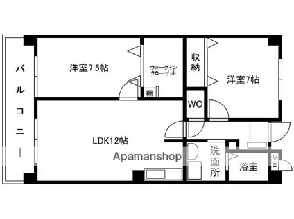 ステイタスM2(3LDK/6階)の間取り写真