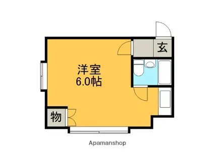 ツートン国分(ワンルーム/2階)の間取り写真