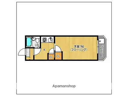 デイズマンション(1K/2階)の間取り写真