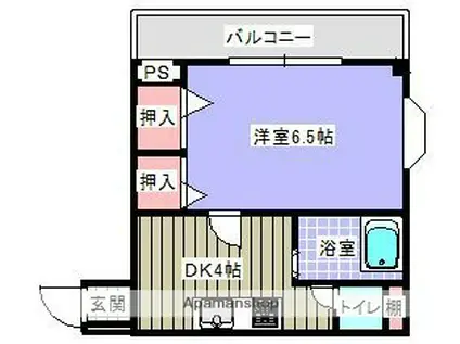 TA・KEビル南ヶ丘(1DK/4階)の間取り写真
