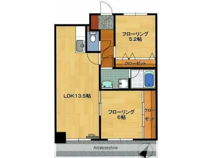 ワイズノート(2LDK/3階)の間取り写真